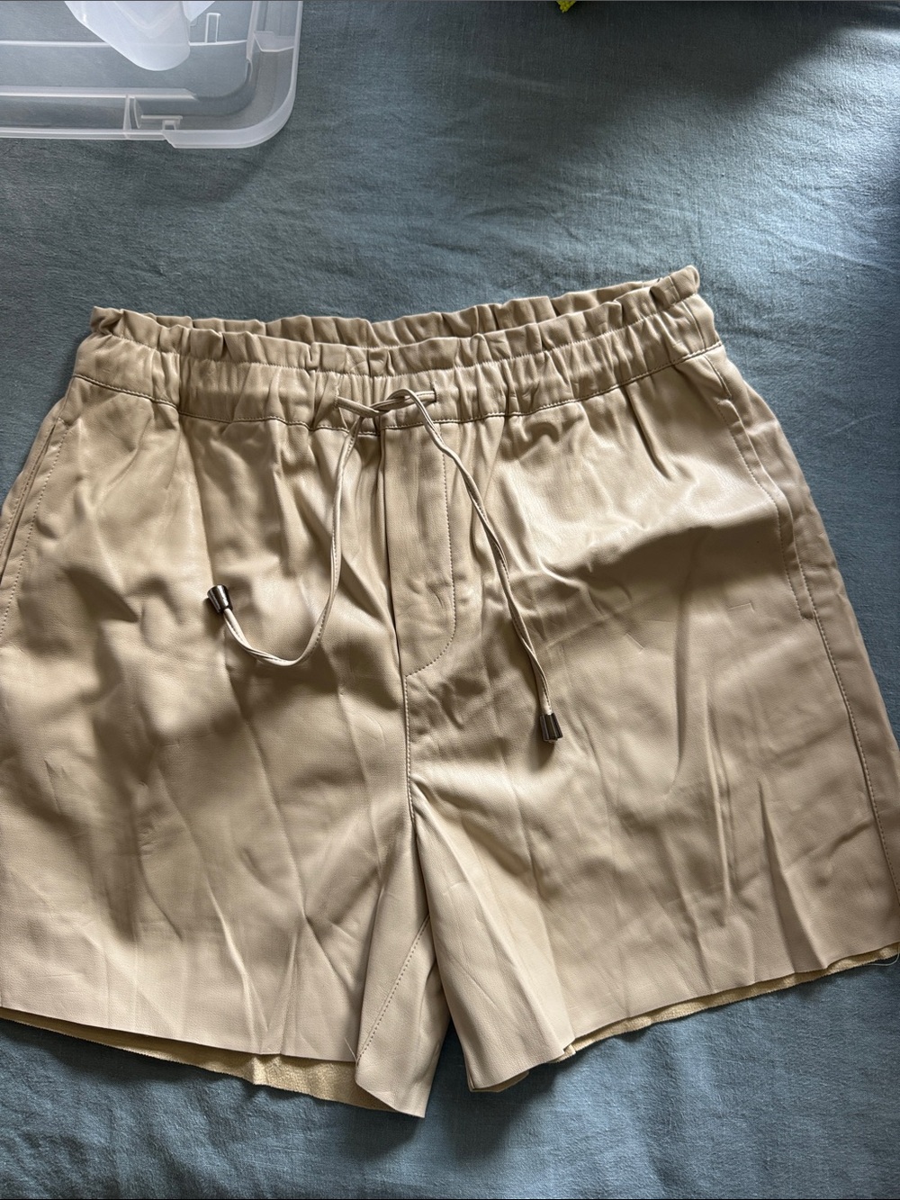Women's Lightweight Tan Drawstring Athletic Shorts